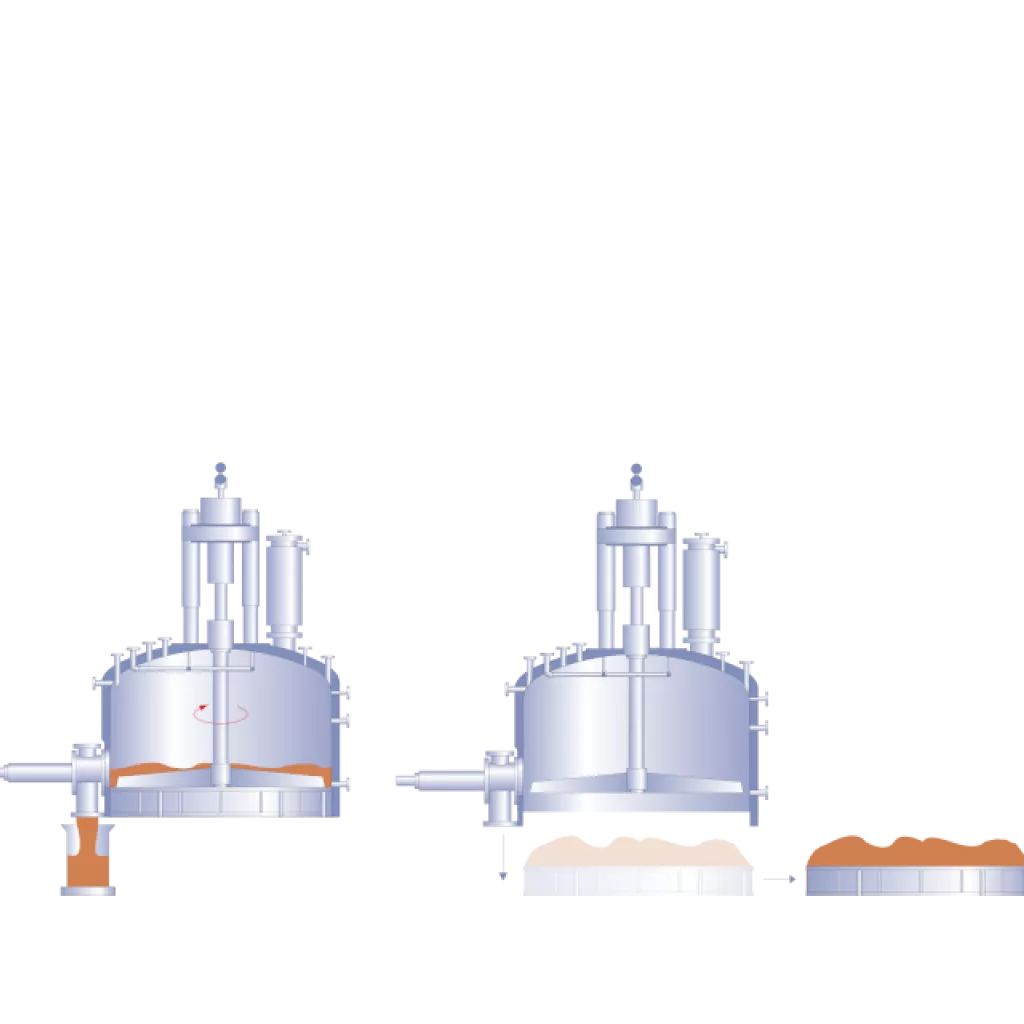 filtering bottom extractor - 8 Discharge of spent material