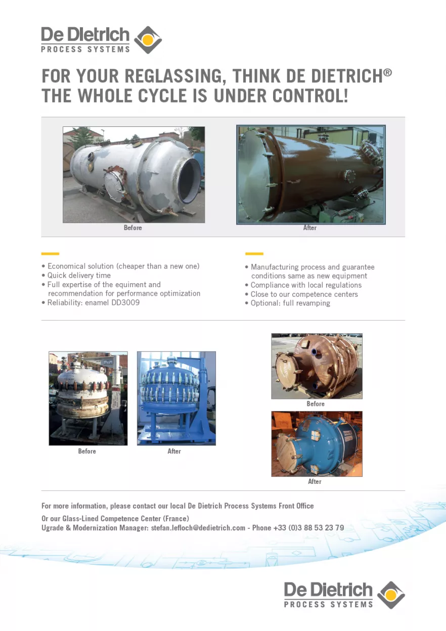 For Your Reglassing, Think De Dietrich® The Whole Cycle Is Under Control!