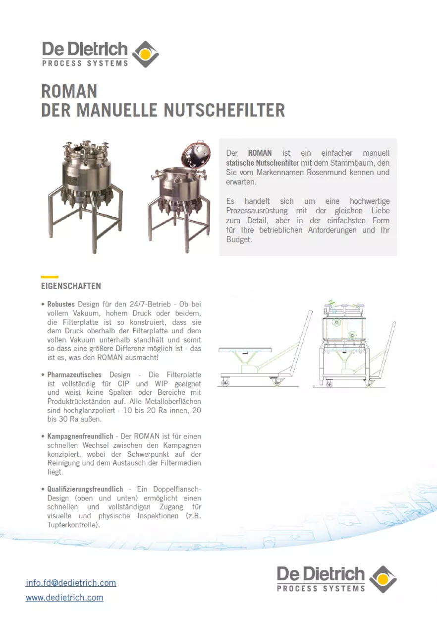 Roman : Der Manuelle Nutschefilter