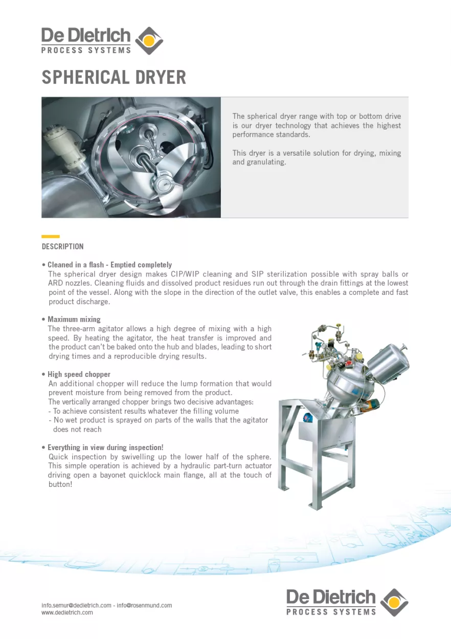 Spherical Dryer flyer EN 