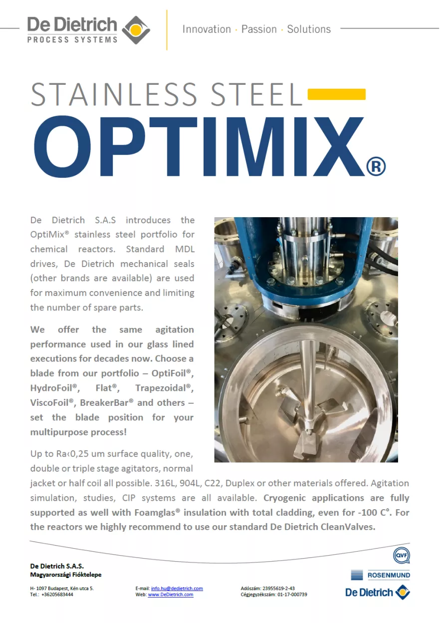 Stainless steel optimix flyer